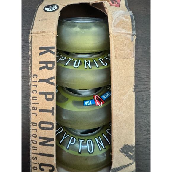 Kryptonics Vr 76 Skate Wheels Green 76mm 78A Skates Skating NIB Skater New Boxed - Picture 2 of 12
